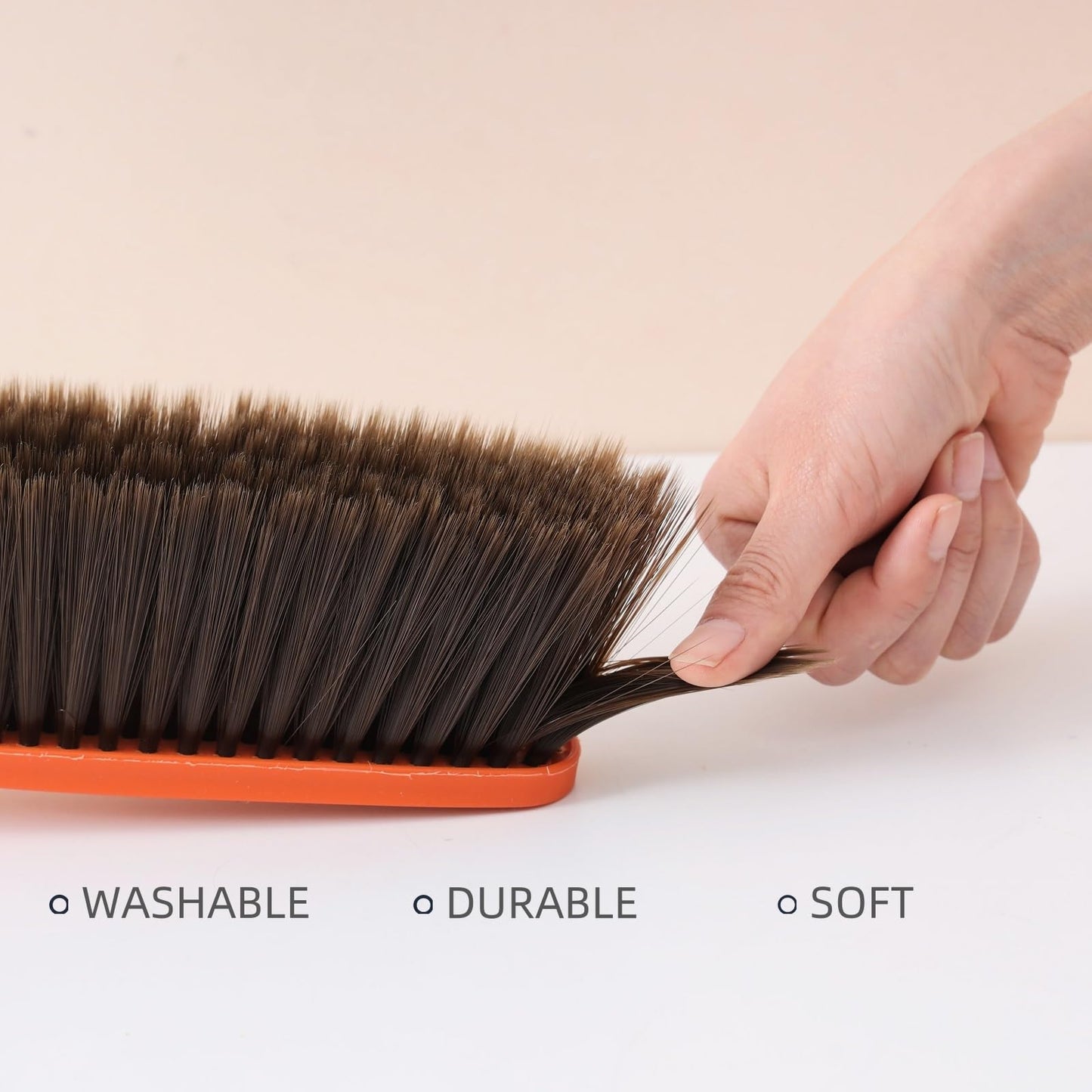 Kagyuan 3 Pack 15" Hand Broom Brush,Soft Bristle Cleaning Brush,Crumb Debris Sweeping Brush,Dusting Brush,Comfort for Bed Car Couch Desk Sofa Furniture Clothes,Small Particles Hair Remover(3color)