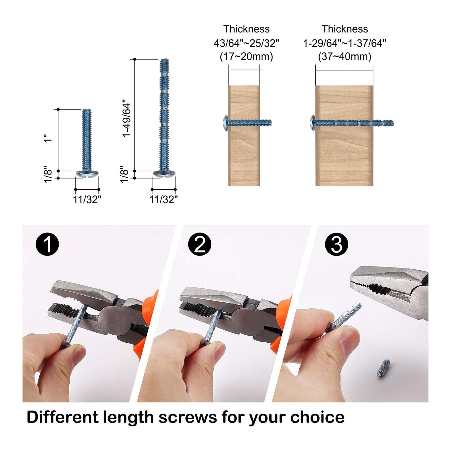 Amerdeco 10 Pack Matte Black Cabinet Knobs 1-1/8 Inch Single Hole Cabinet Handles Dresser Knobs Square Drawer Knobs and Pulls for Bathroom Cabinets ZH0011