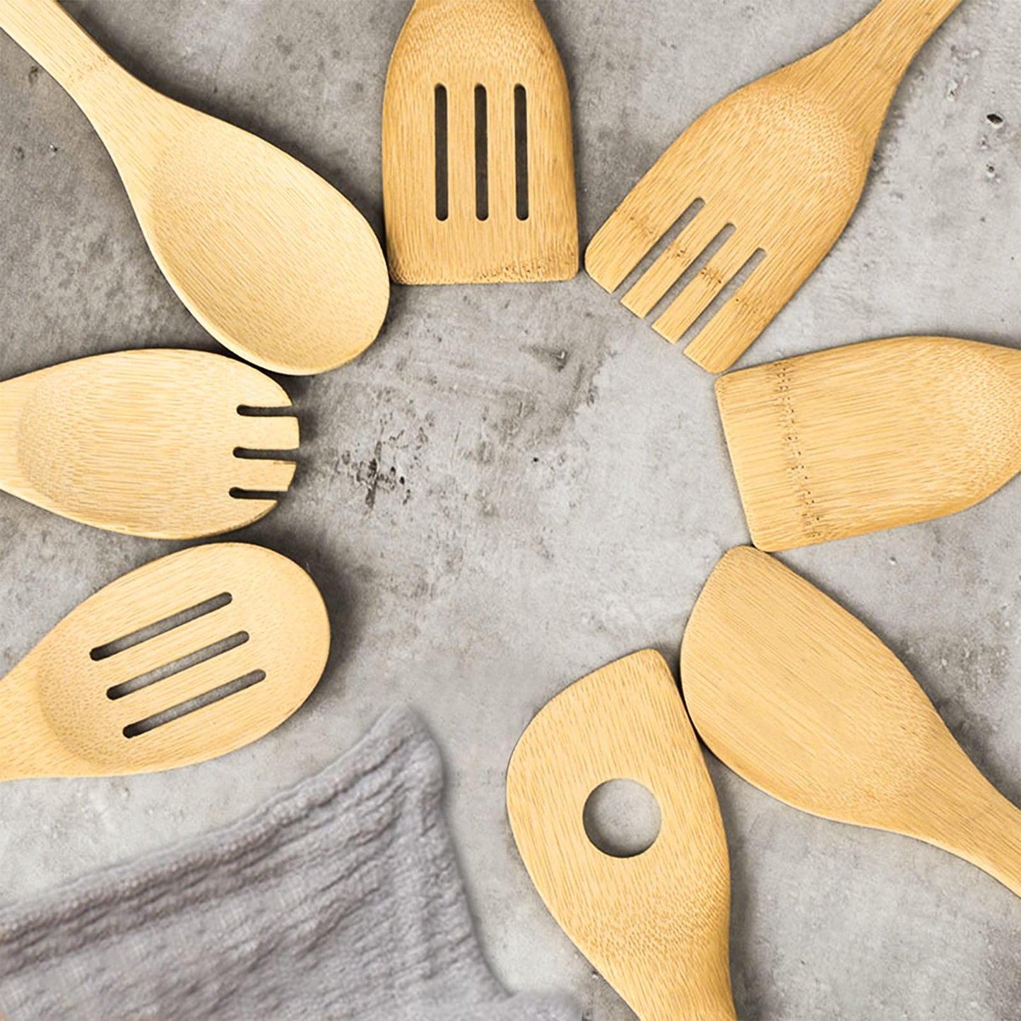 DEAYOU 16 PCS Bamboo Kitchen Utensils, Wood Spoons Spatula Set for Cooking, Nonstick Natural Cooking Utensils for Cookware, Wok, Everyday Use, Mothers Day Gifts, Housewarming Gifts