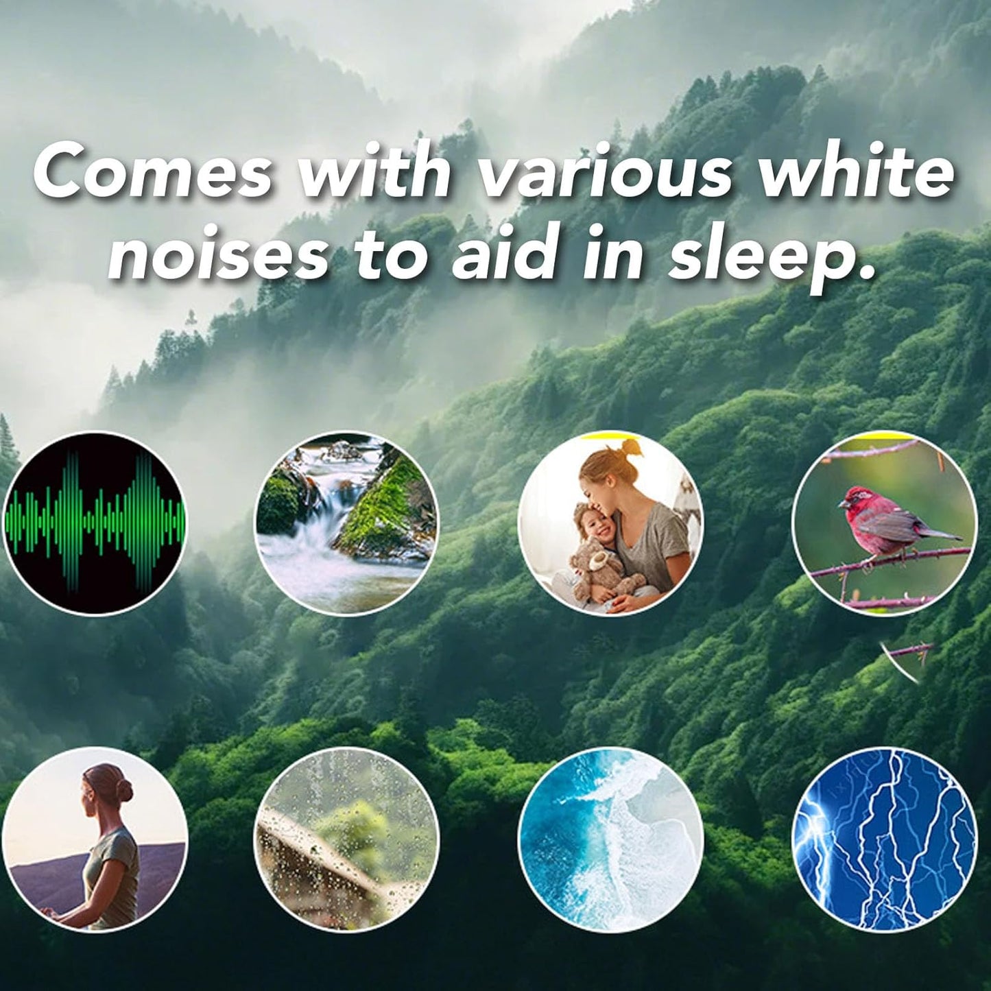 20 White Noise Sleep Speaker, Portable Bluetooth Sleep Sound Machine with HiFi Sound Output and Hours Playback