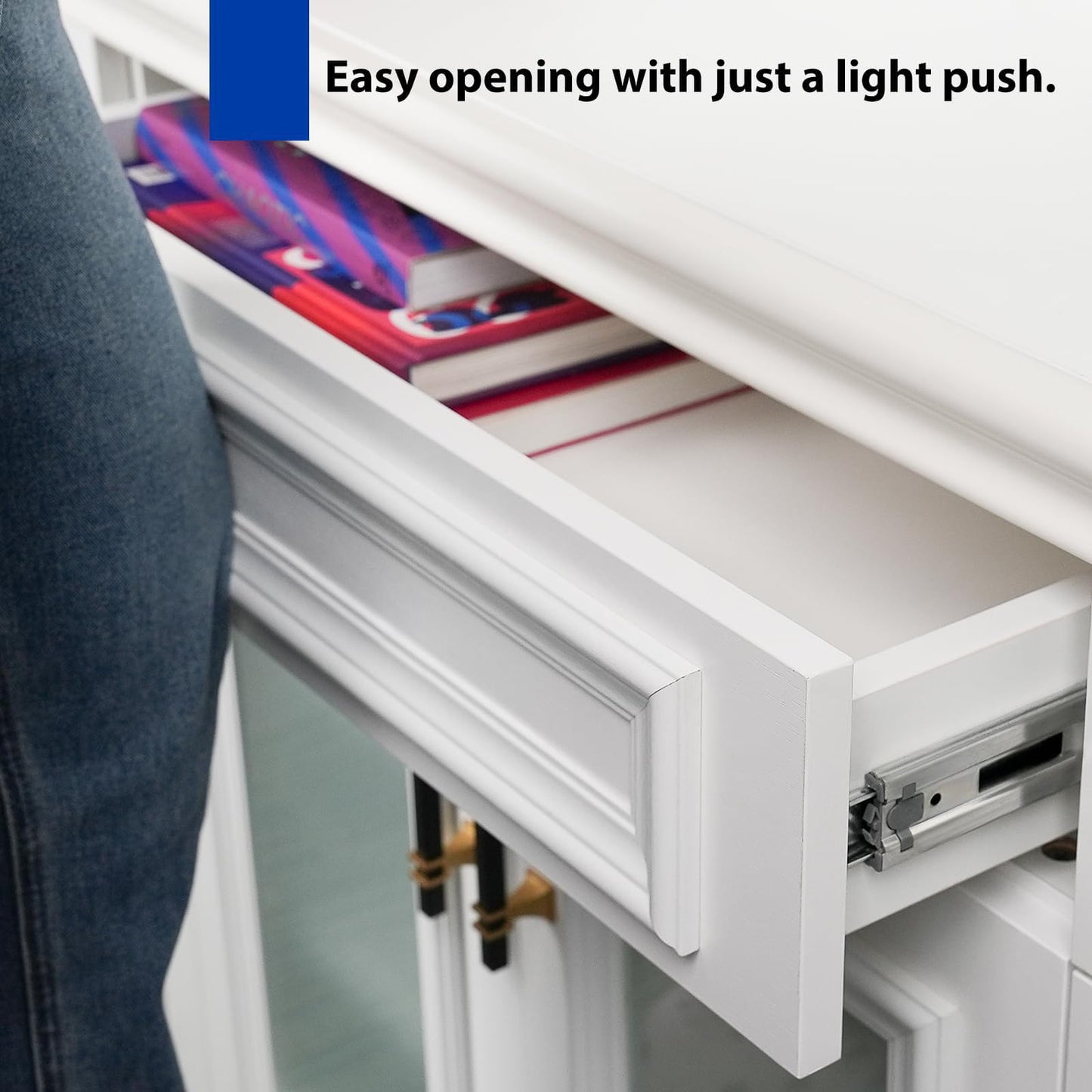 LONTAN 6 Pairs Push to Open Soft Close Drawer Slides 22 Inch Heavy Duty Drawer Glides Metal Ball Bearing and Full Extension Cabinet Rails 100 LB Capacity