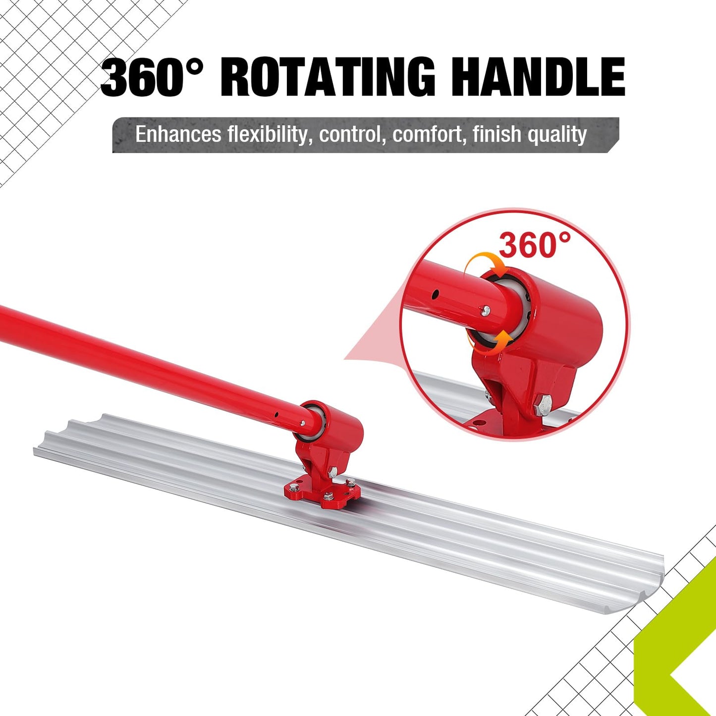 COZONY Bull Float Concrete Tools, 46x8 inch Aluminum Magnesium Alloy Bull Float Concrete Finishing Kit with 4x46" Handles & Bull Float Bracket