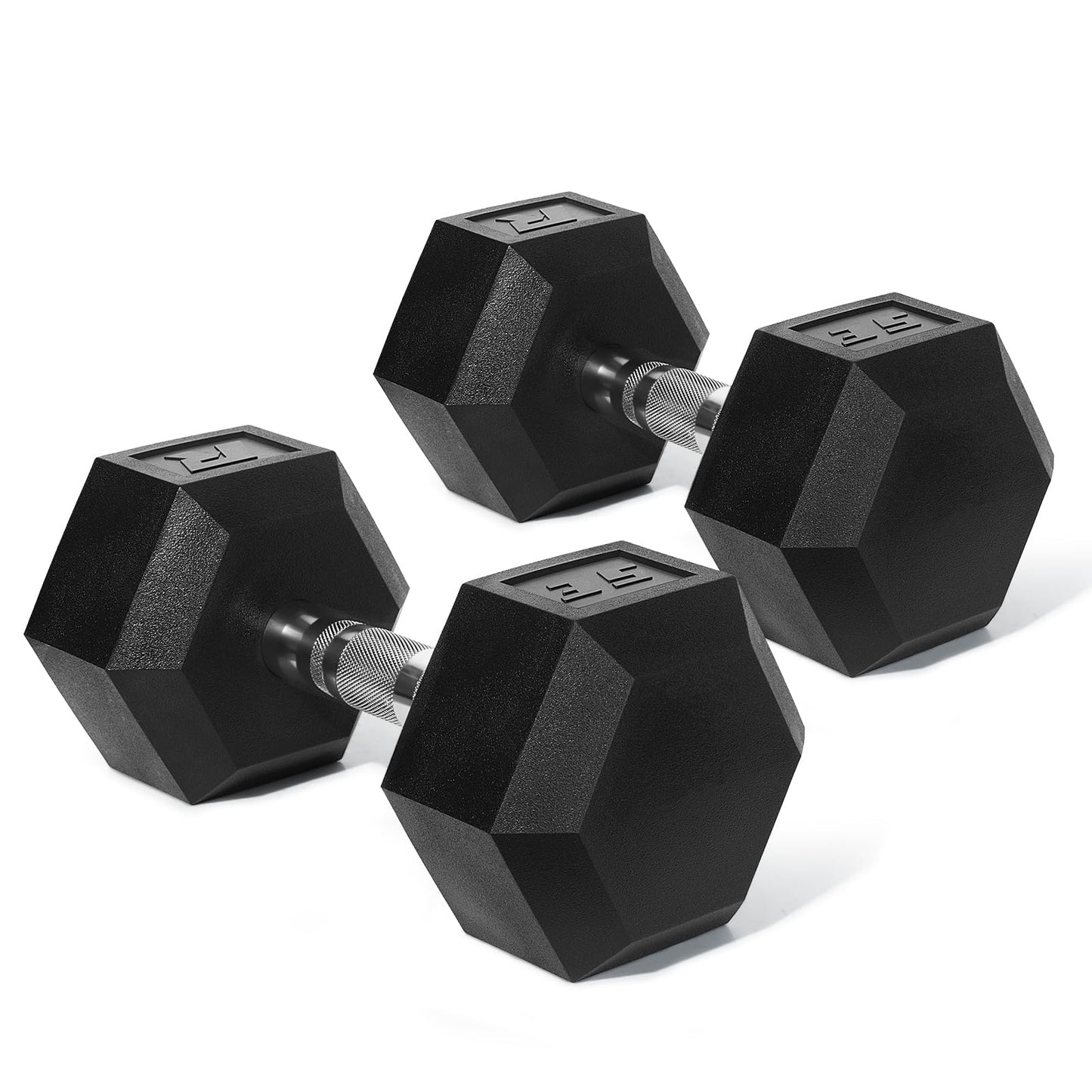 Ritfit 5-650 LBS PVC Encased Hex Dumbbell Sets with Optional Rack for Home Gym, Hand weight with Chrome Handle for Strength Training,Workouts