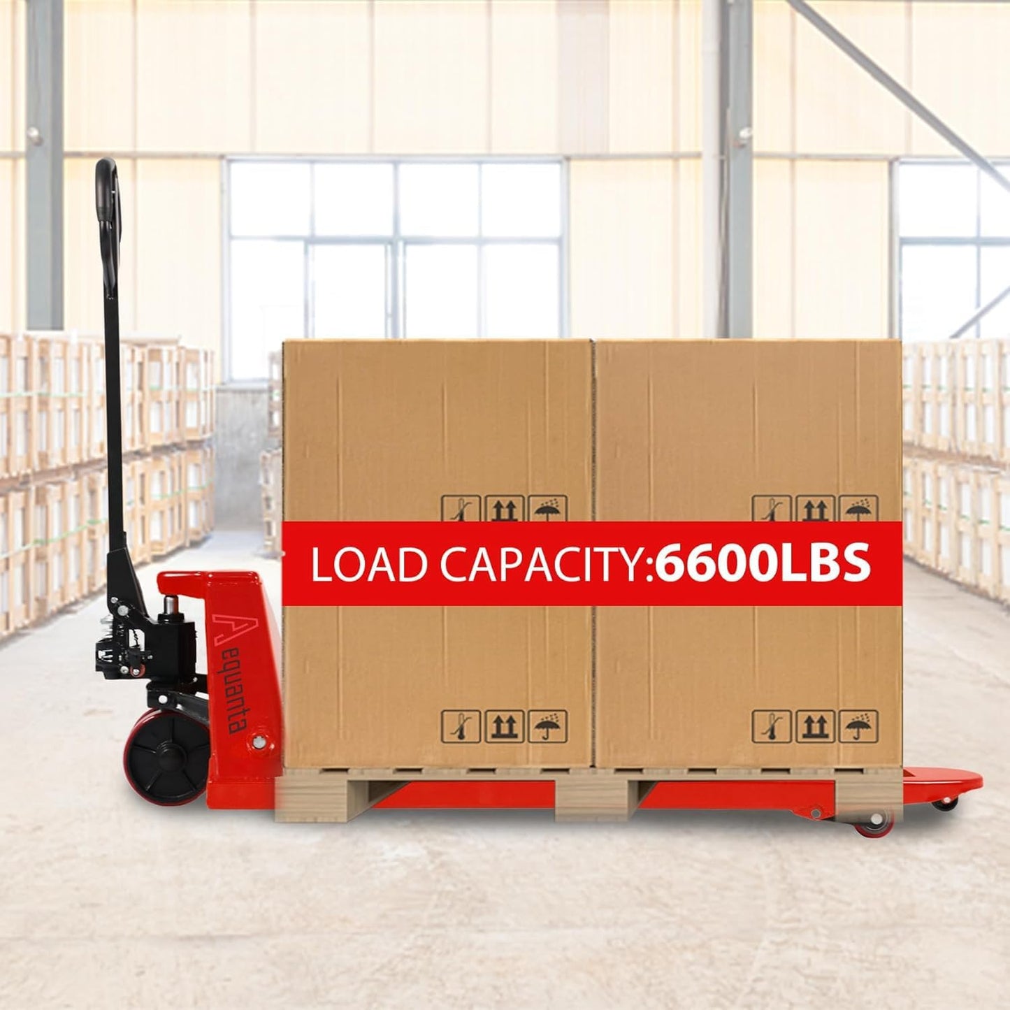 Aequanta Manual Pallet Jack Truck 6600Lbs Capacity, Professional Pallet Trucks 27" W x 48" L Fork Size