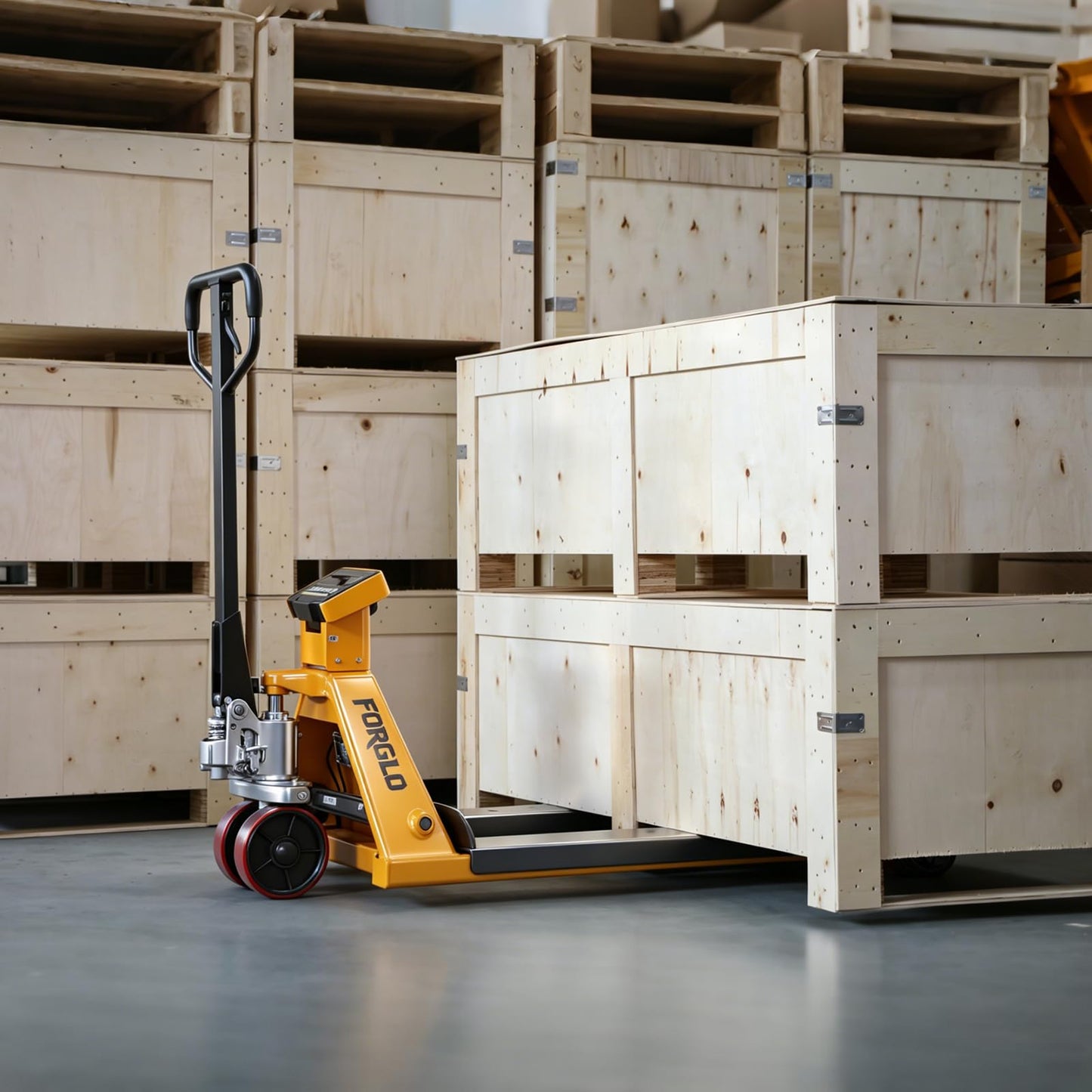 Pallet Jack Scale, 6600 lbs Capacity, 48"x 27" Forks, Lb/Kg Switchable, LCD Display, Manual Hydraulic Pallet Truck w/Electronic Scale for Warehouse, Shipping, Supermarket, Industrial