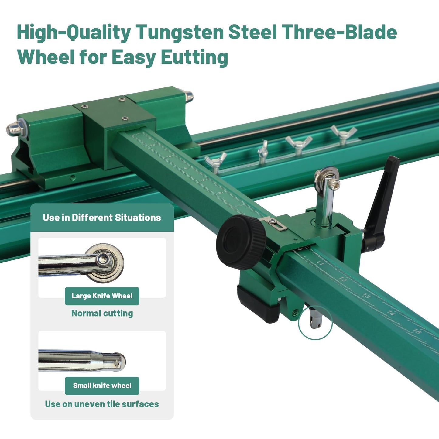 110" Large Format Tile Cutter –Professional Tile Cutting Tool, Portable (2.8 m) Guide, Max Cutting Width 35.4" (90 cm), Ideal for Contractor