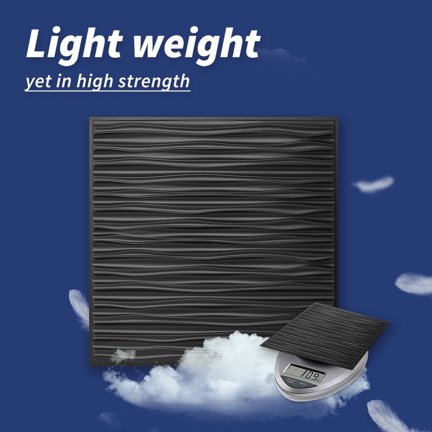 Art3dwallpanels Ceiling Tiles 24 x 24 for Interior Wall Décor, 24 Pack Drop Ceiling Tile 3D Wall Panel Fire Rated Waterproof Premium PVC, No Sag and Breakage Wall Panels Cover 96.Sq.Ft. Black