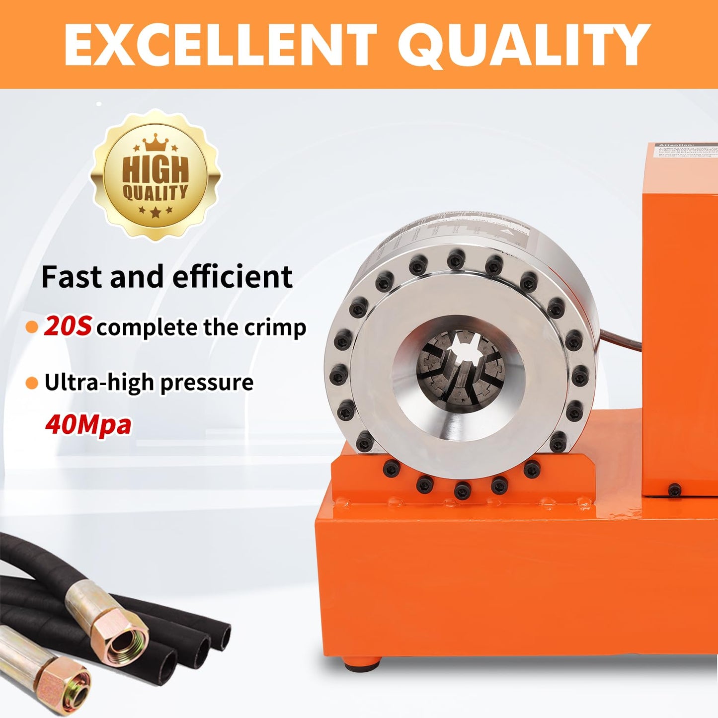 Electric Hydraulic Hose Crimper Tool with 8 Dies – 110V Portable Crimping Machine for AC Lines, Automotive, Excavators, Agricultural Equipment – Multi-Diameter Hydraulic Pipe & Fuel Line Crimper Kit