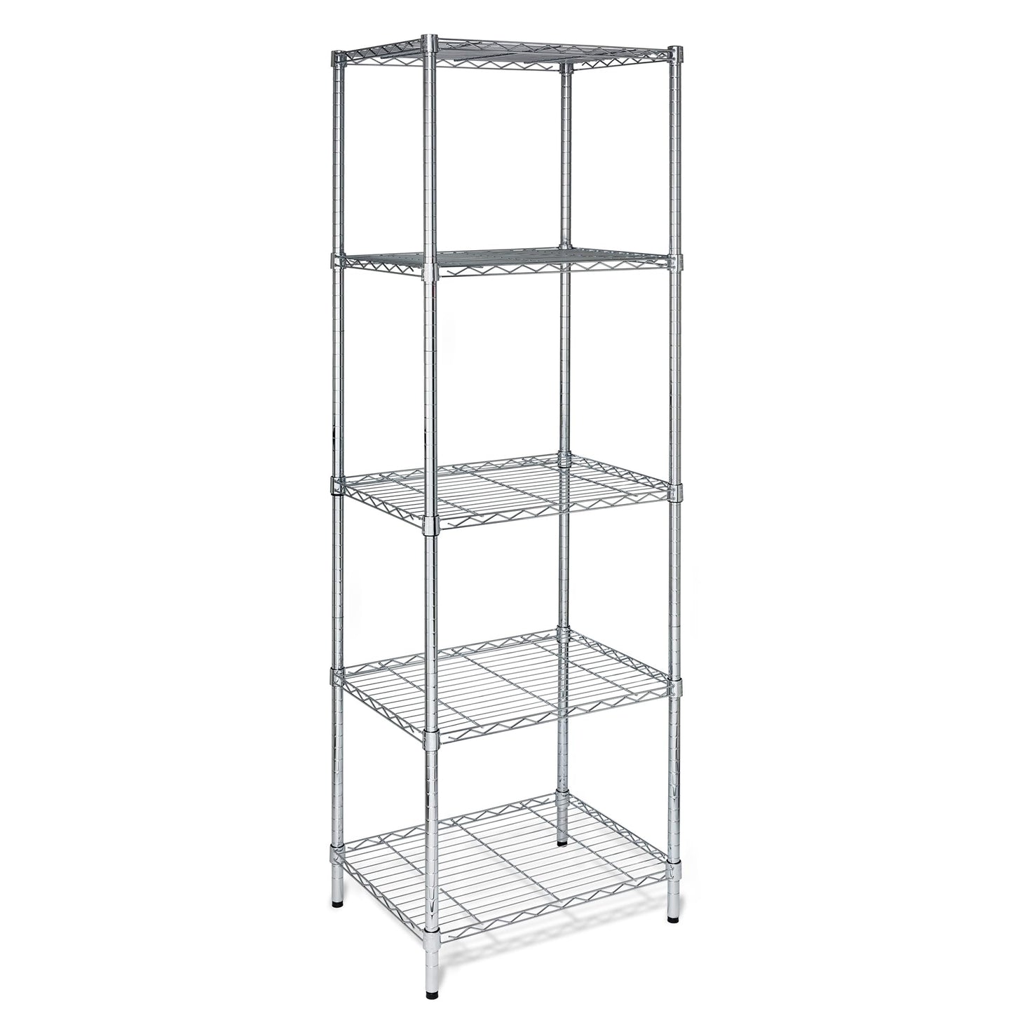 Honey-Can-Do 5-Tier Heavy Duty Adjustable Shelving Unit, 250-lb Per Shelf NSF Certified Metal Storage Rack, Chrome Wire Shelf for Kitchen Pantry Garage, 24 x 18 x 72 in