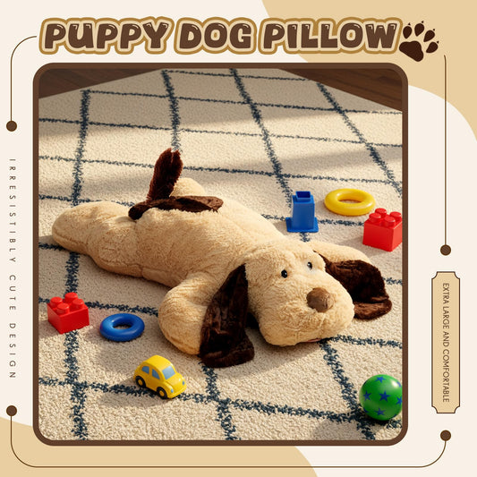 Juexica Giant Dog Stuffed Animal, 48 Inch Large Stuffed Dog Plush Body Puppy Pillow for Birthday Party Gift Supplies, Light Brown