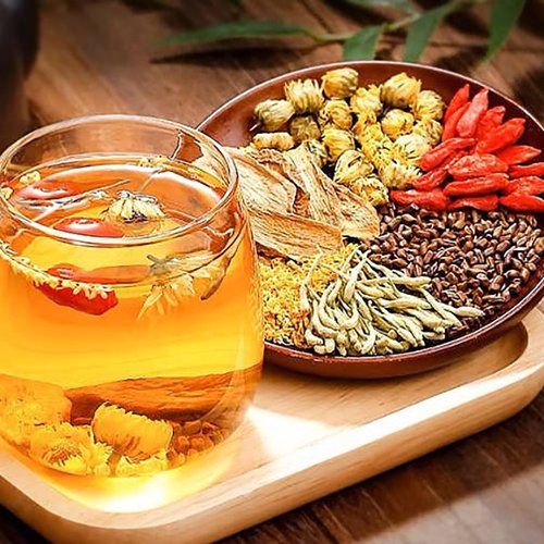 Liver Detox Herbal Tea, Liver Detox Tea Organic, Dandelion Chrysanthemum Cassia Seed Goji Berry Tea, Milk Thistle, Chinese Kidney & Liver Health Tea Bags - 8 Ingredients Natural Blend Formula (1)