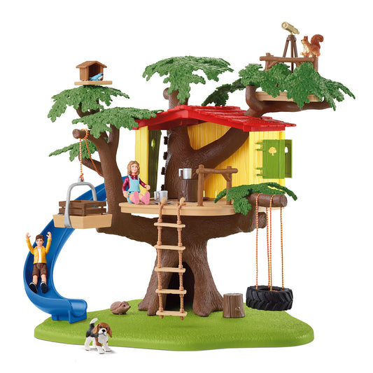 Schleich Farm World Adventure Tree House 28-Piece Farm Playset for Kids Ages 3-8, 5.91x6.3x7.09inch