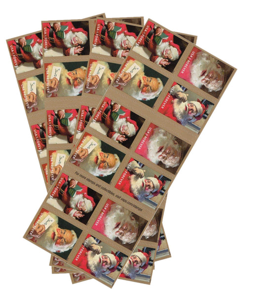 Sparkling Holidays Santa US Postage Stamps (4 Booklets (80 Stamps)