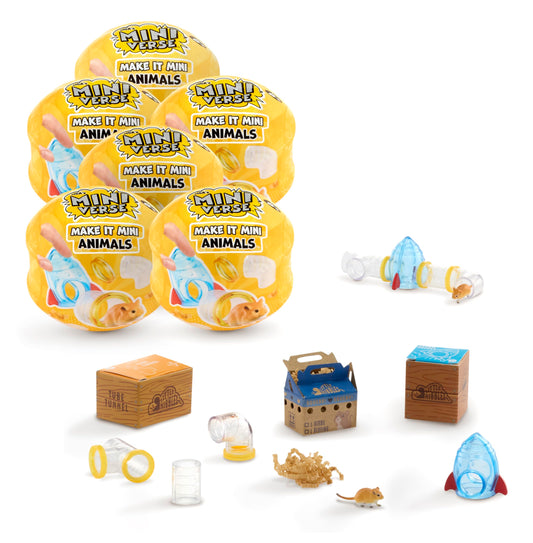 MGA's Miniverse Make It Mini Animals Series 2 (6 Pack) Mini Collectibles, Blind Pack, DIY, Crafts, Resin, Replica Animals, Collectors, Gifts, 8+