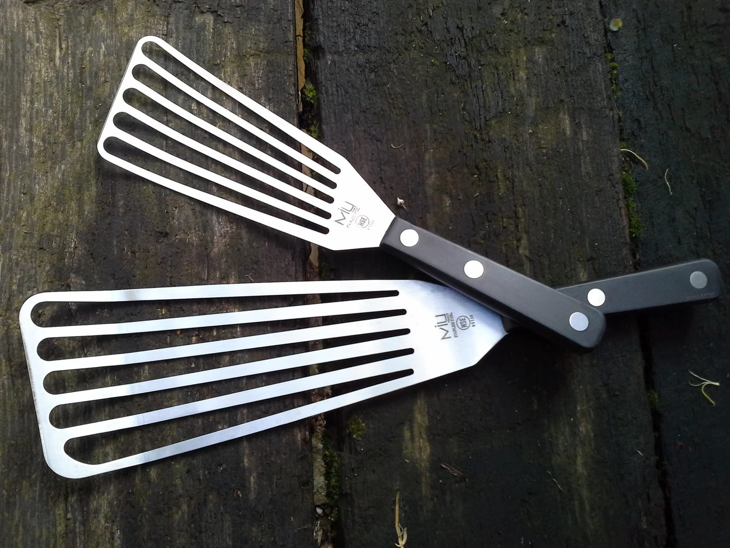 WALLFARM Fish Spatula - Pro-Grade Slotted Kitchen Turner - Stainless Steel - Long, Thin Metal Spatula for Flipping Delicate Foods, Fish, Eggs, Veggies - Perfect for Grilling, Frying, Griddle - 13.78"