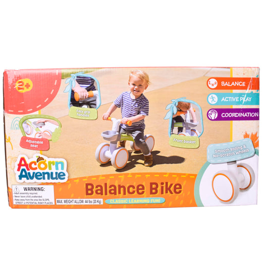 Baby Balance Bike for 1 Year Old Boys Girls 12-24 Month Toddler Balance Bike, Storage Basket, 4 Wheels and Adjustable Seat, Toddler First Bike, First Birthday Gifts
