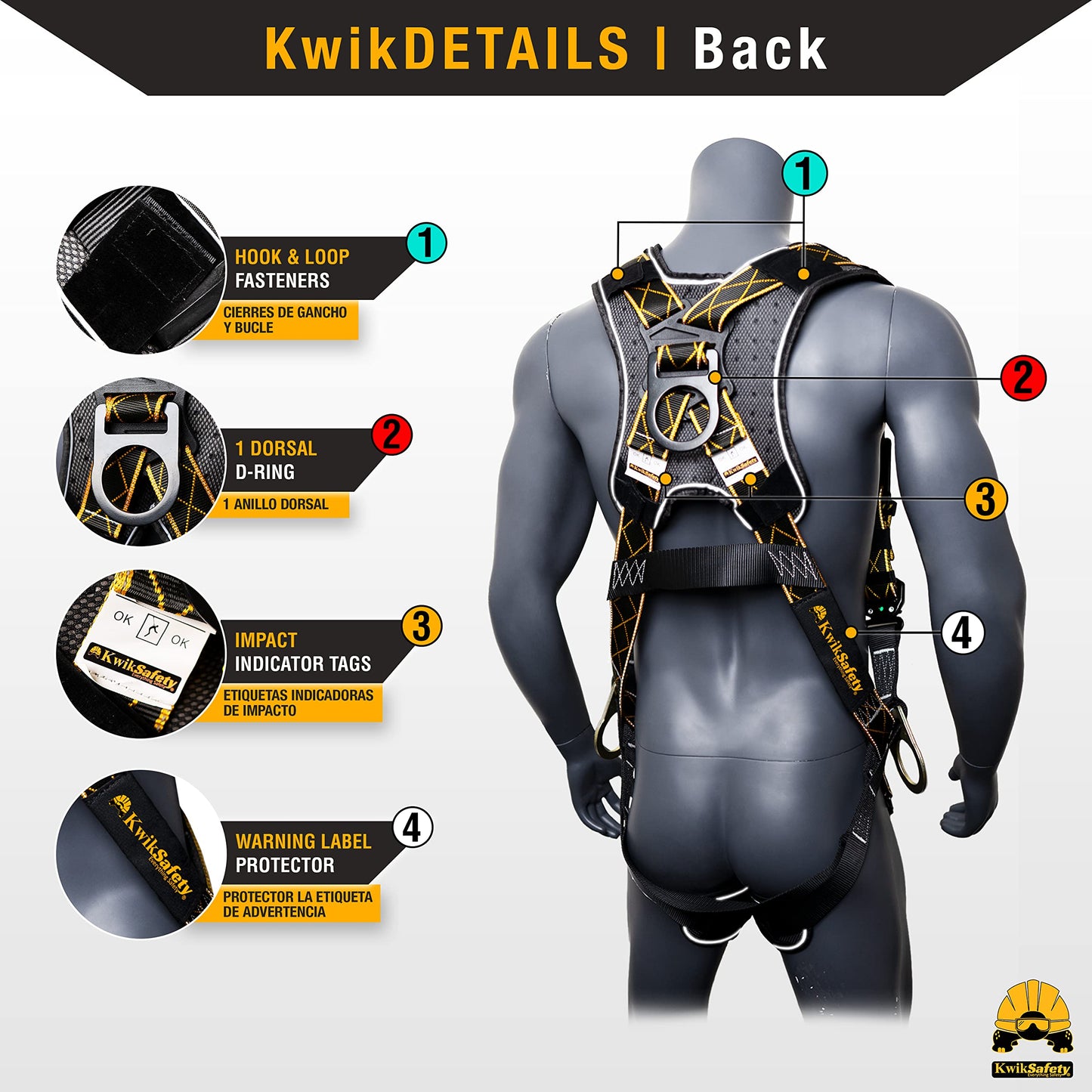 KwikSafety THUNDER DiamondBACK Safety Harness + RATTLER 6ft Safety Lanyard