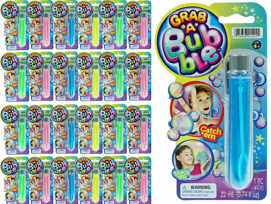 JA-RU Grab a Bubble Touchable Mini Bubble Wands (24 Mini Bubbles Assorted) Small Bubble Tube for Kids. Outdoor Summer Toys Bulk Party Favors Birthday Gifts Giveaways. 1524-24p