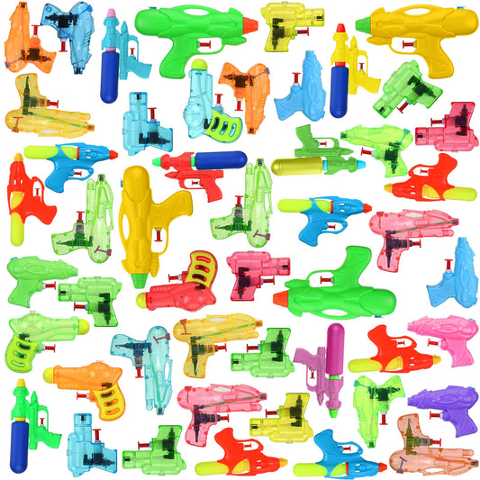 Junkin 50 Pcs Water Guns for Kids Adults Bulk Assorted Colors Mini Water Gun Party Favors for Summer Outdoor Squirt Fighting Beach Game Pool Toys Girls Boys