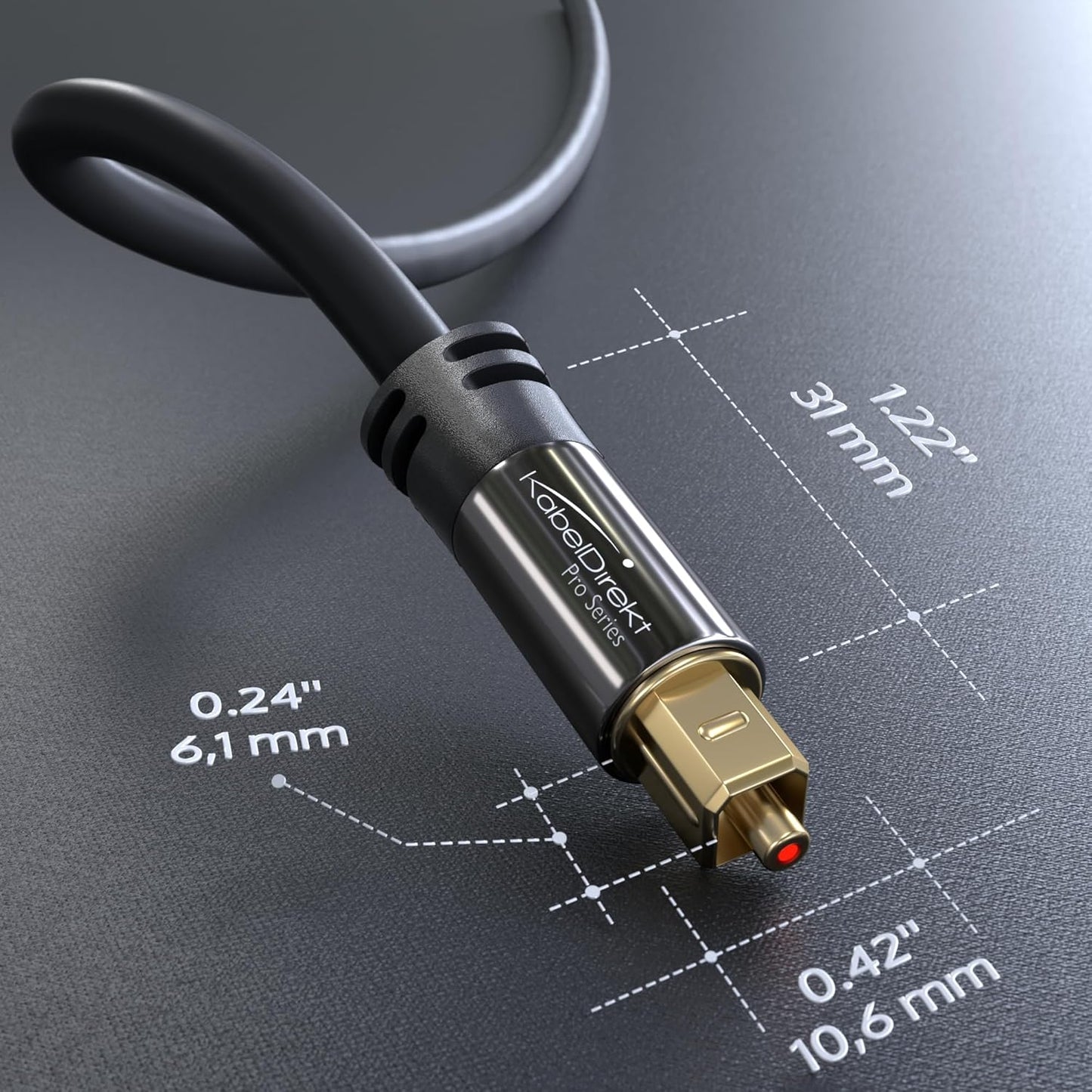 100ft PS4 TOSLINK Optical Audio Cable Designed in Germany Fiber Optic Cable for Soundbar, SPDIF Digital Optical Audio