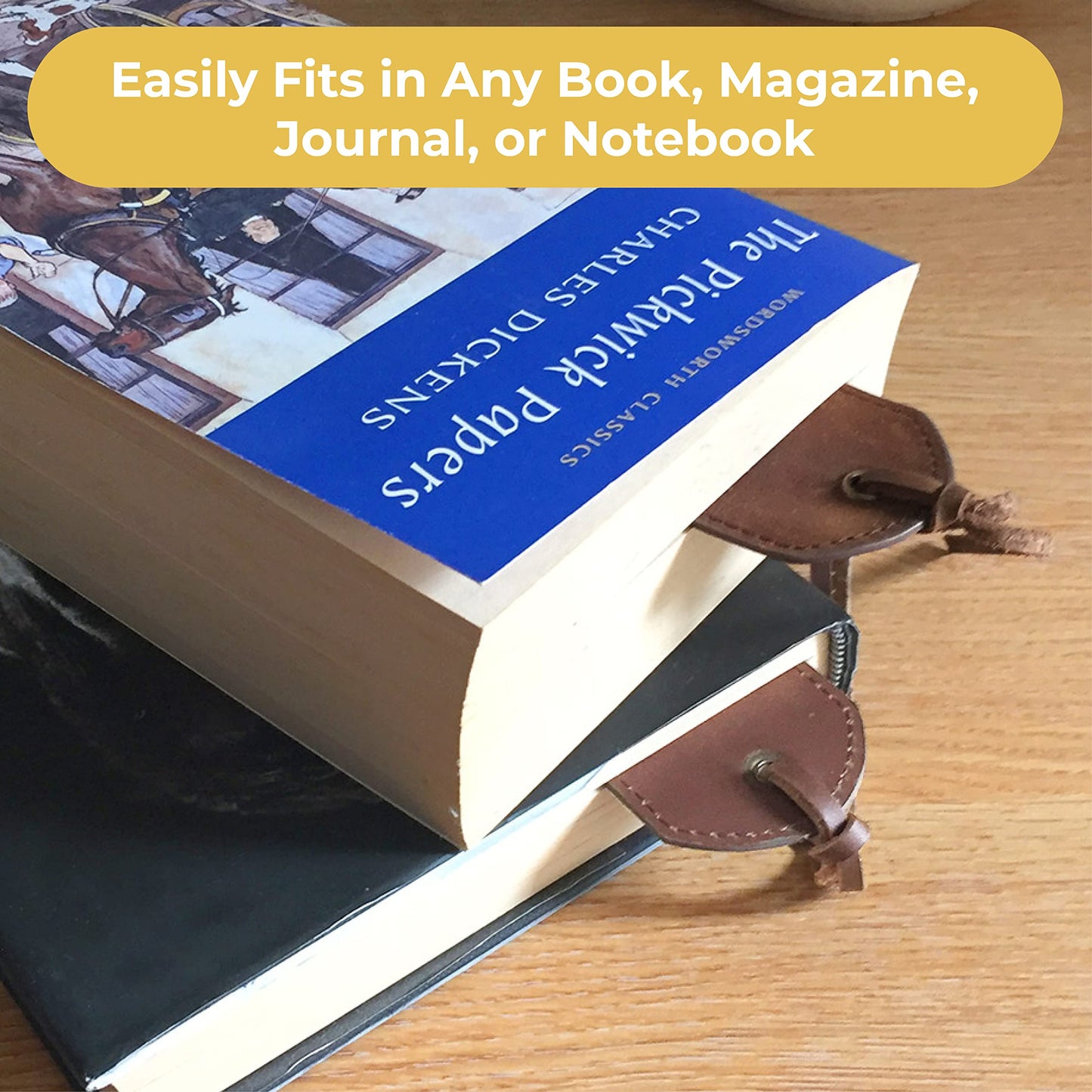 Leather Bookmarks for Men and Women | Quality Brown Mens Bookmark | 2 Smooth Handmade Leather Book Markers for Men Women Book Lovers Readers (7x2) Leather Gift | Sovereign-Gear