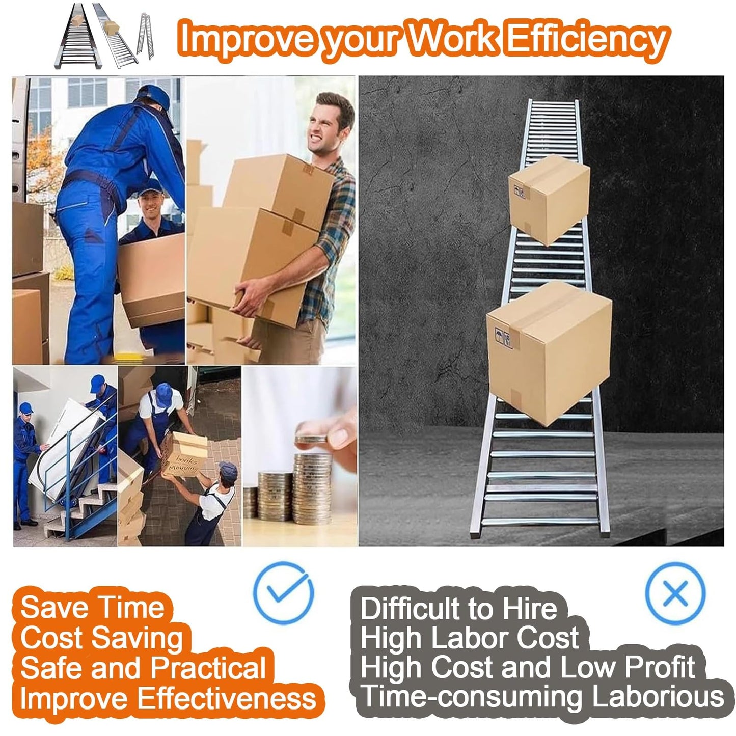 Heavy Duty Adjustable Gravity Conveyor Roller for Warehouse Unloading, 3.3 to 33ft Lengths, 16in Width, Versatile Height Stand for Efficient Material Handling