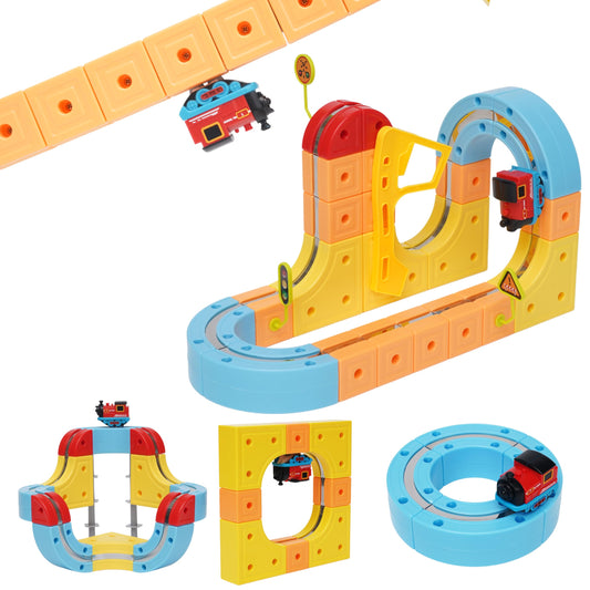 DopplerStar Gravity-Defying Electric Rail Car Toy, 3D Magnetic Building Track Set for Kids 3-12, STEM Educational Construction Toy, for Boys & Girls