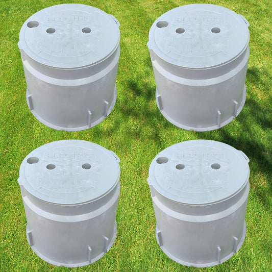 (Dia 10" * 4 Pack) Yariwiz 10 inch Underground Electrical Junction Box In Ground Inground Splice Pull Quazite Plastic Boxes