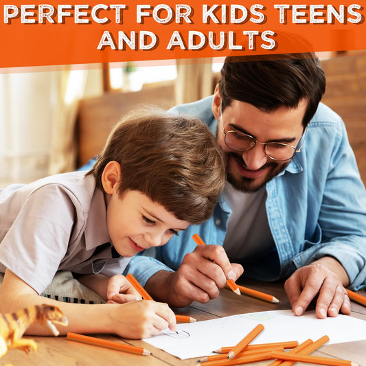 Crtiin 1152 Pcs Golf Pencils Bulk No. 2 HB Short Pre Sharpened Pencils for Classroom Office Supplies, 4 Inch(Orange)
