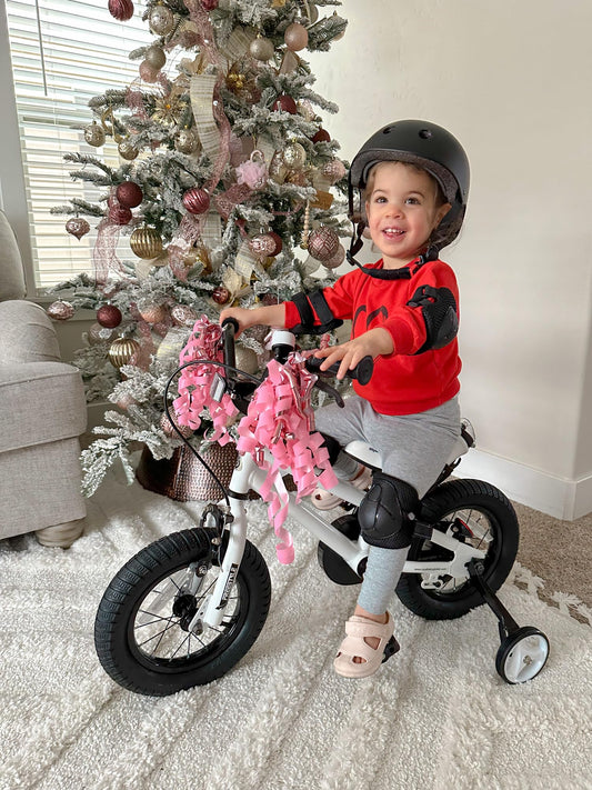 RoyalBaby Freestyle Kids Bike 14 Inch Childrens Bicycle with Training Wheels Toddlers Boys Girls Beginners Ages 3-5 Years, White
