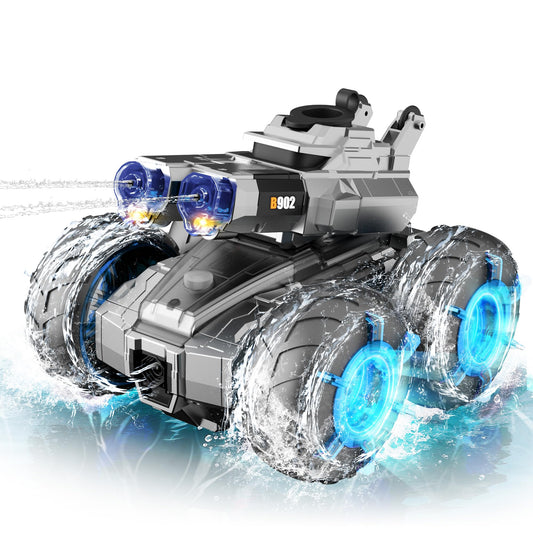 ZHYLLO 3-in-1 Remote Control Car RC Boat & Water Gun Amphibious Remote Control Car 4WD All-Terrain RC Cars Gesture Sensing Rc Stunt Car RC Trucks Toys Birthday Gifts for 8 9 10 11 12 Year Old Boys