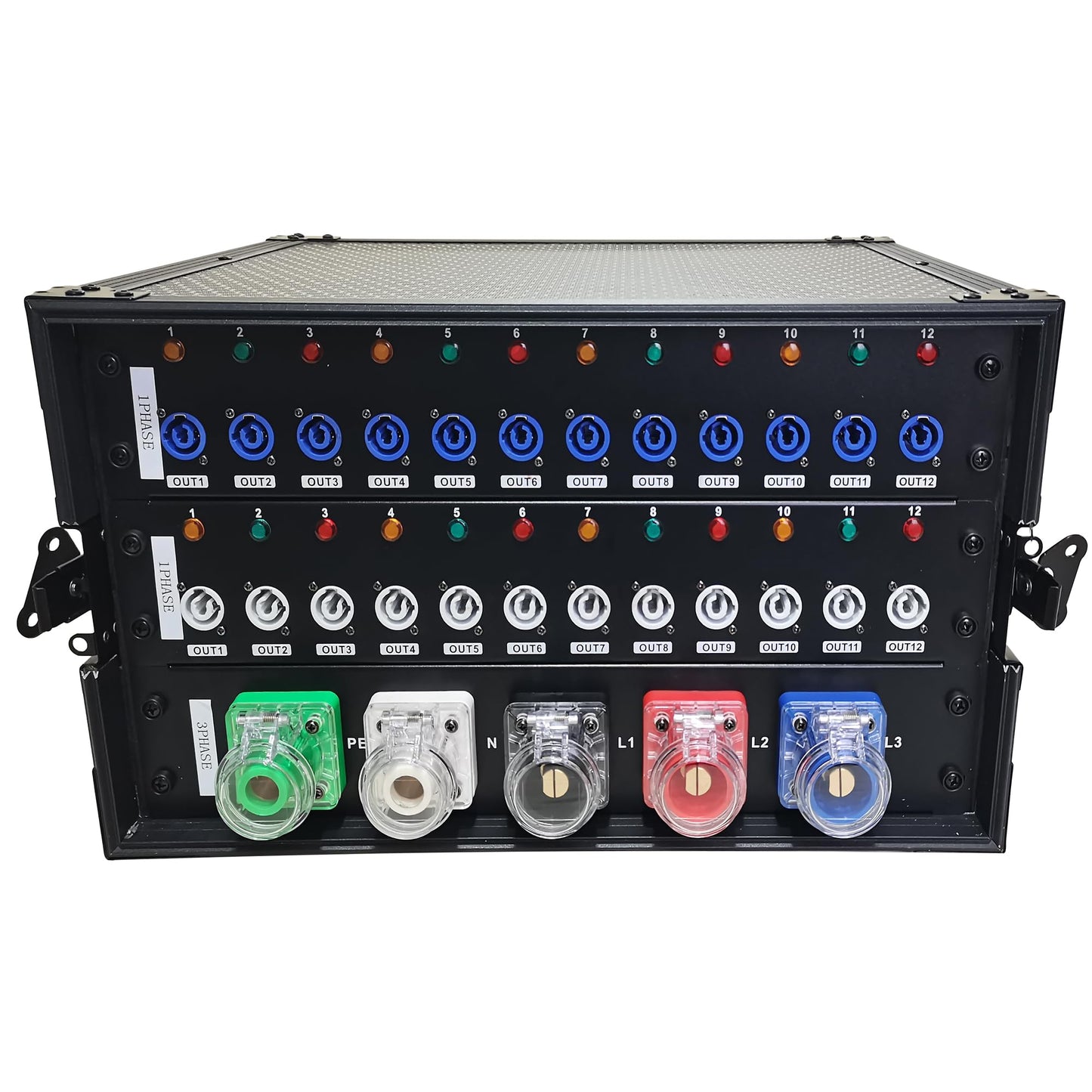 JUNMAN 24 Channel Powercon Power Distro Distributor Box for DJ Stage Lighting Party Event Show