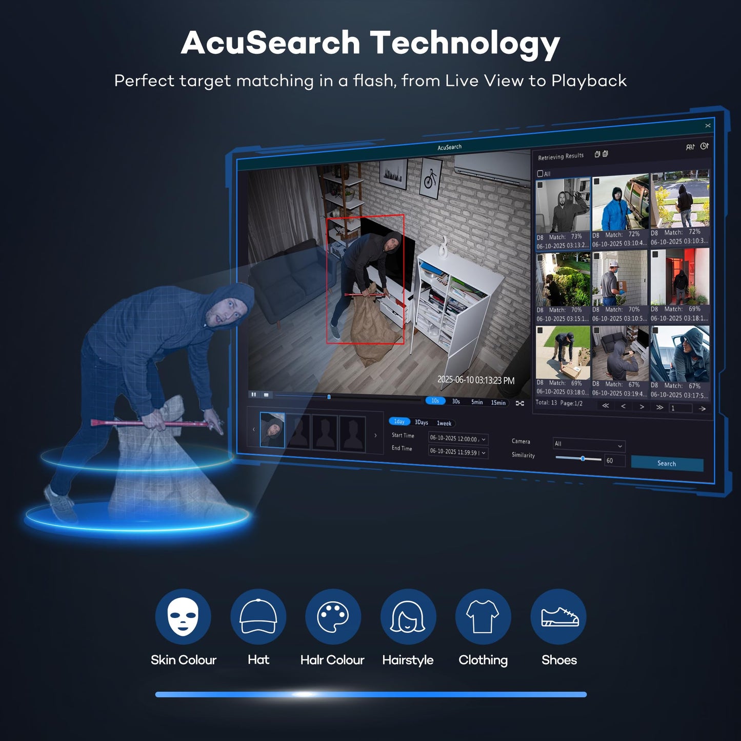 ONWOTE AcuSearch, 2 Way Talk, 12MP NVR 32 Channel Security Camera System, 24x 5MP Vandal-Proof PoE IP Cameras, AI Motion Detection, Color Night, 32CH 6K 4K Commercial NVR 8TB, 4 HDD Ports Support 40TB