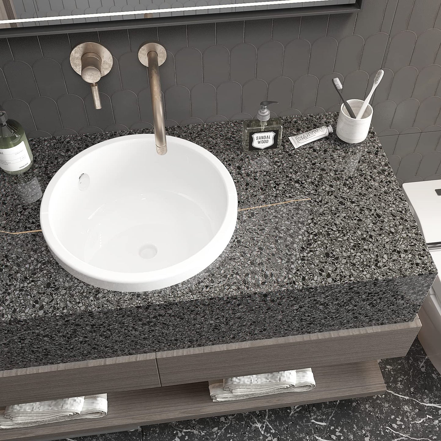 VEELIKE Dark Granite Contact Paper for Countertops Waterproof Peel and Stick Countertops Marble Contact Paper 354''x32'' Wide Marble Wallpaper Peel and Stick Countertop Paper for Kitchen Bathroom Desk