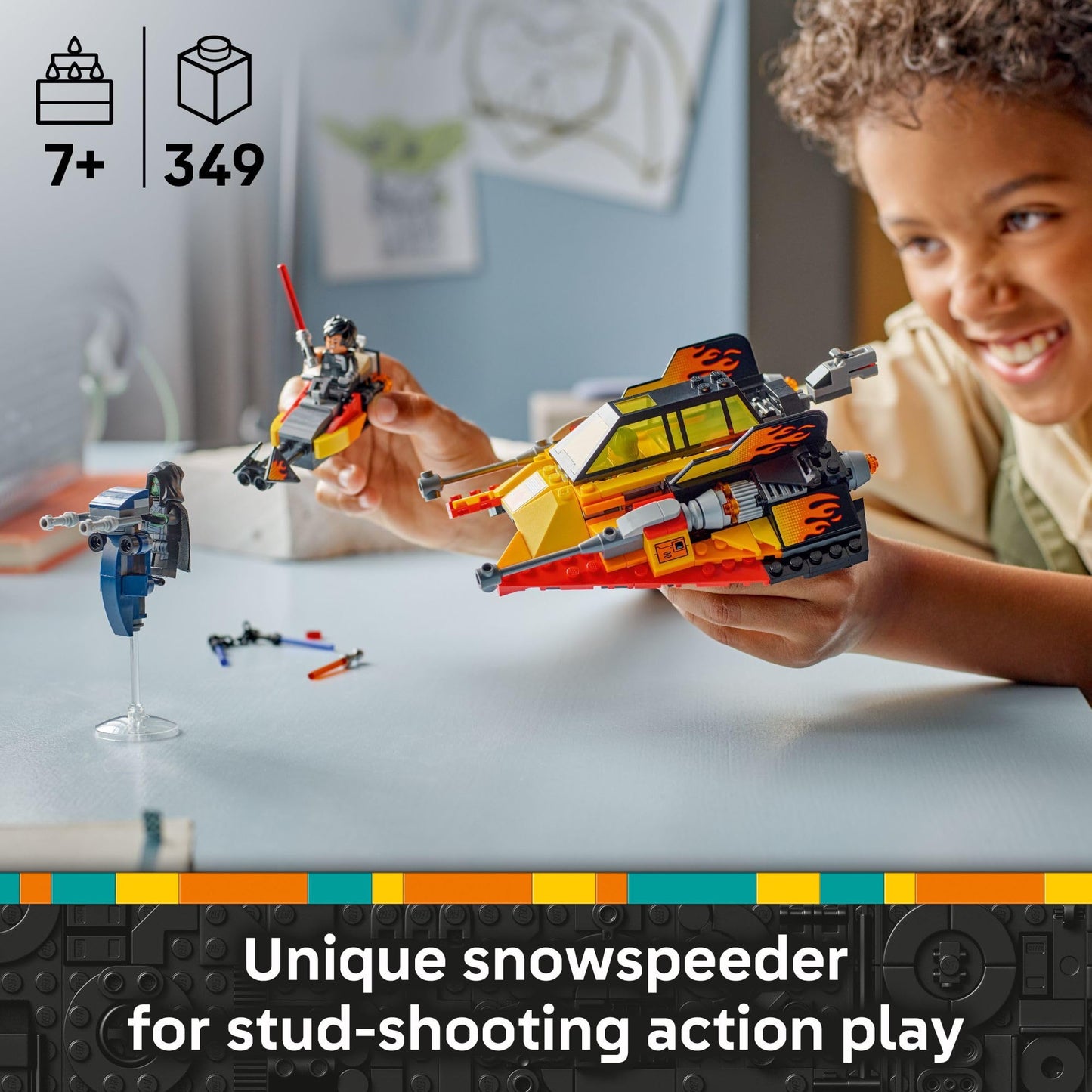 LEGO Star Wars: Rebuild The Galaxy The Force Burner Snowspeeder Building Toy - 2 in 1 Pretend Play Set W/ 3 Minifigures for Kids, Ages 7+ - Collectible Room Decor & Gift Idea for Boys & Girls - 75414