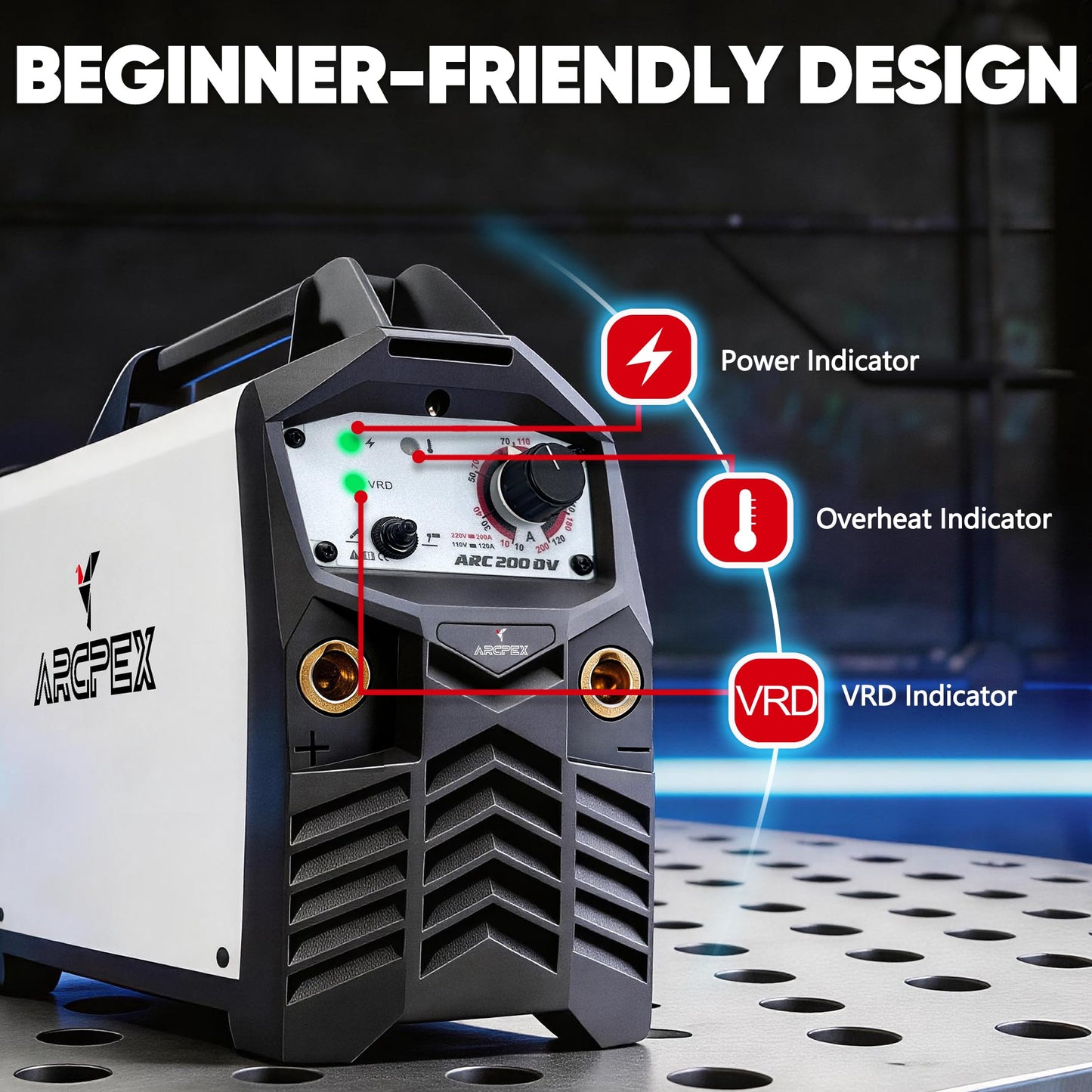 stick welder and welding gloves