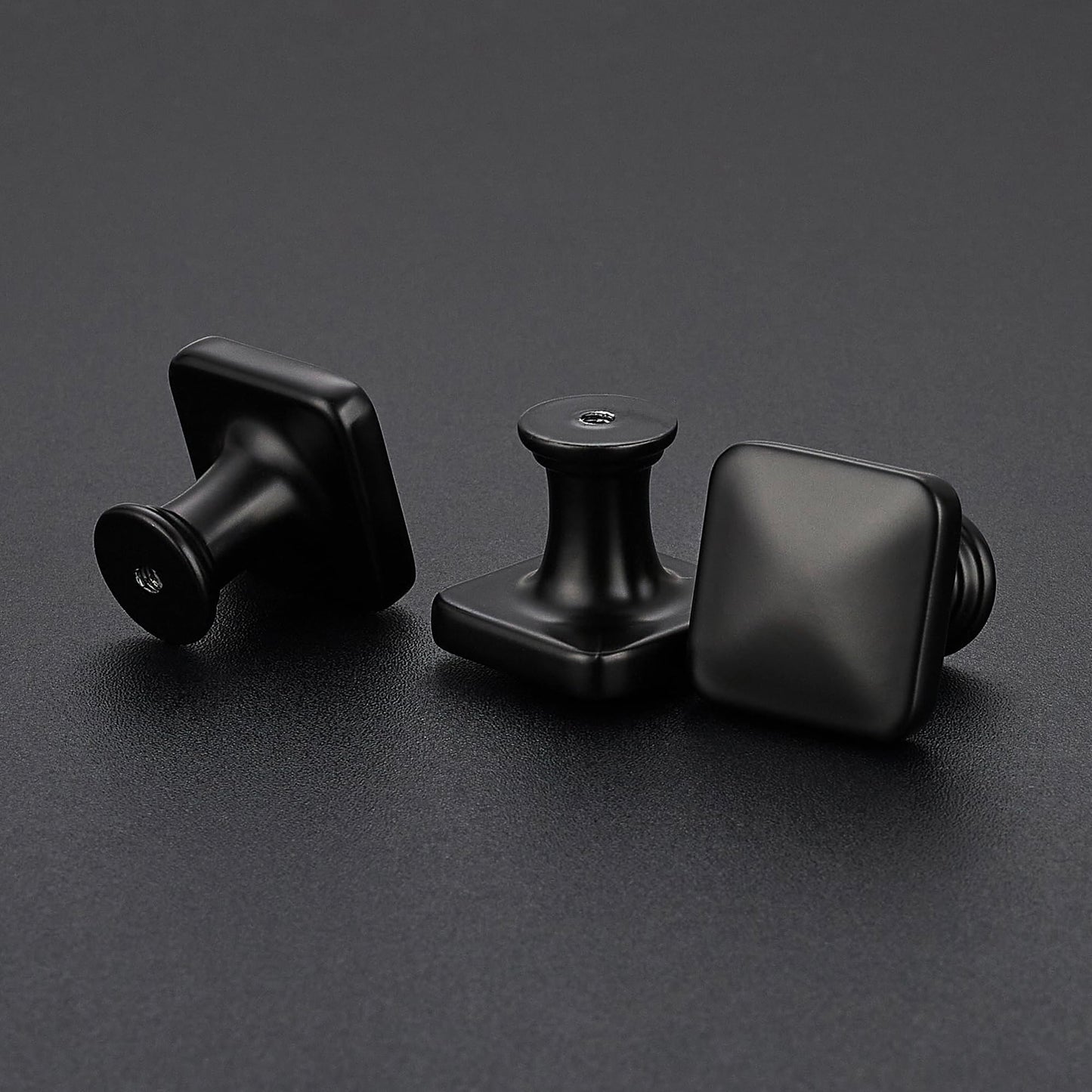 JOY DECOR 10 Pack Matte Black Cabinet Knobs, 1-1/8 Inch Zinc Alloy Single Hole Drawer Pulls for Dressers, Cabinets and Kitchen Hardware