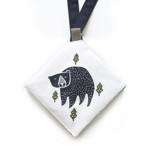 Wee Gallery Woodland Animals Crinkle Pages Stroller Toy, Sensory Hanging Crinkle Toy with Mirror for Babies, High Contrast Animal Art and Montessori Baby Item for Car Seat and Play Gym