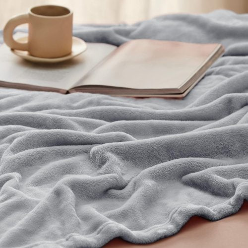 Bedsure GentleSoft Fleece Blanket - Lightweight Plush Cozy King Size in Light Grey, 102x96 Inches