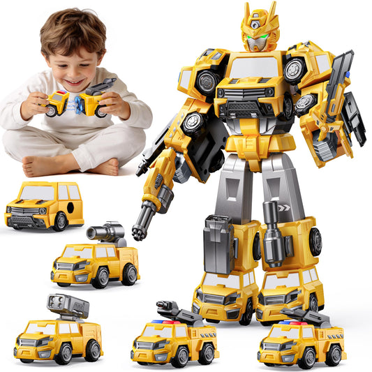 NewBandMo Gifts for 3 4 Year Old Boys, Toys for 3 4 Year Old Boys, 5-in-1 Transform Robot Toys for Boys 4-6, Easy DIY Assembly, 3 4 Year Old boy Birthday Gifts, Ideals Toys for Boys, Kids Toys