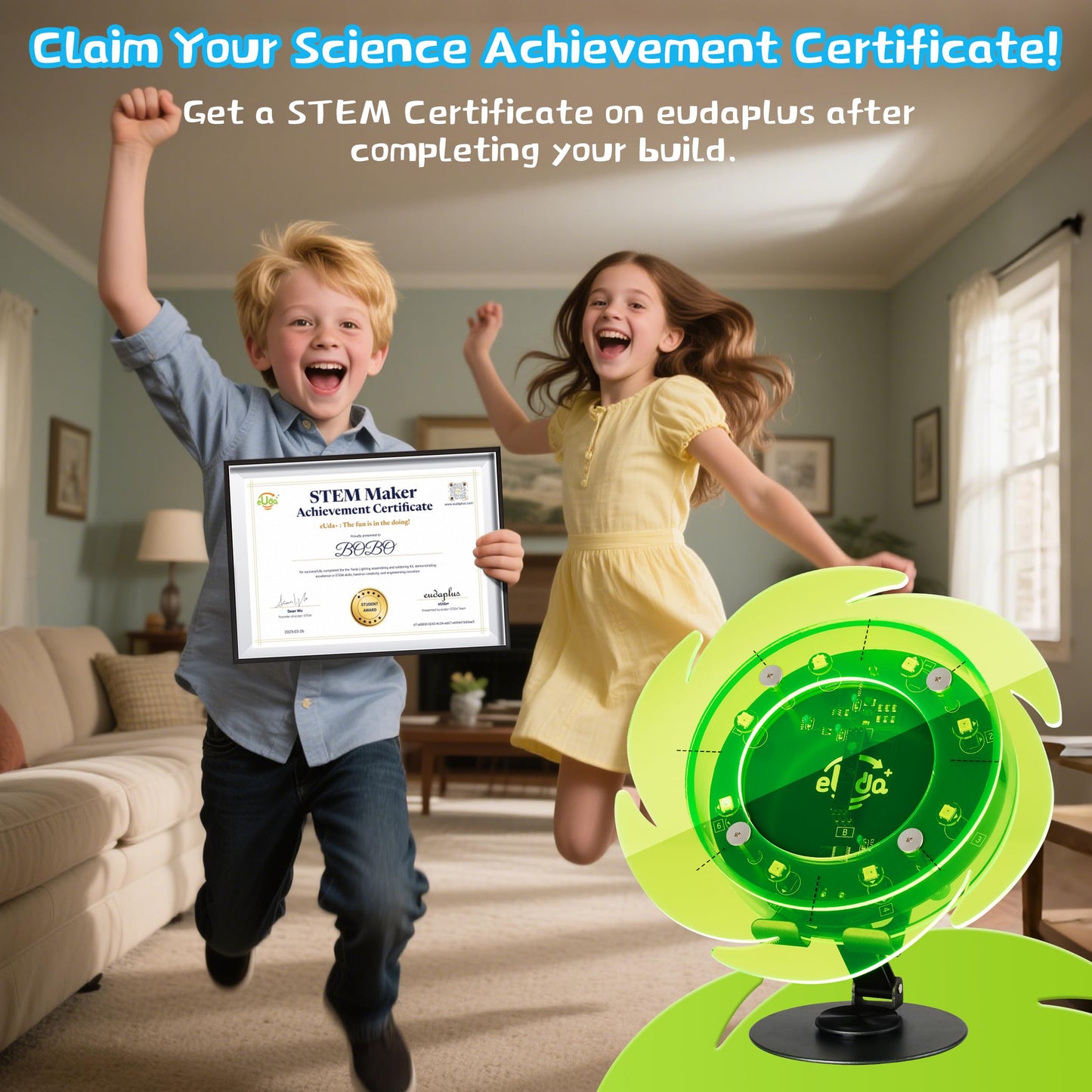 eUda+ STEM Fortune Wheel for 8-12 13-17 Stem Toys for Ages 8-13 Stem Games for Kids Ages 9-14 Electronics Exploration Kits for Kids 8-12 Interactive Lucky Wheel (Assembly Version, RPC)