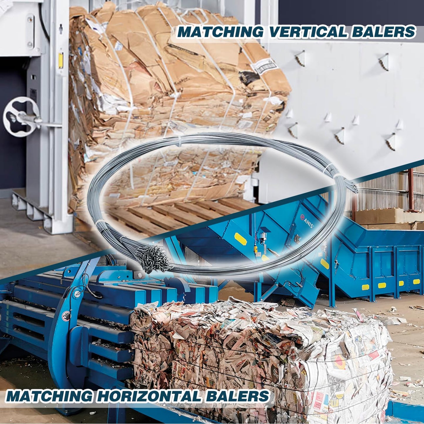 150PCS Baling Wire, 14 FT 14 Gauge Galvanized Steel Wire Bulk with Single Loop Easy to Bend&Use to Securing Compressed Items Or Bundling Cardboard Galvanized Baling Wire Work Seamlessly with Baler