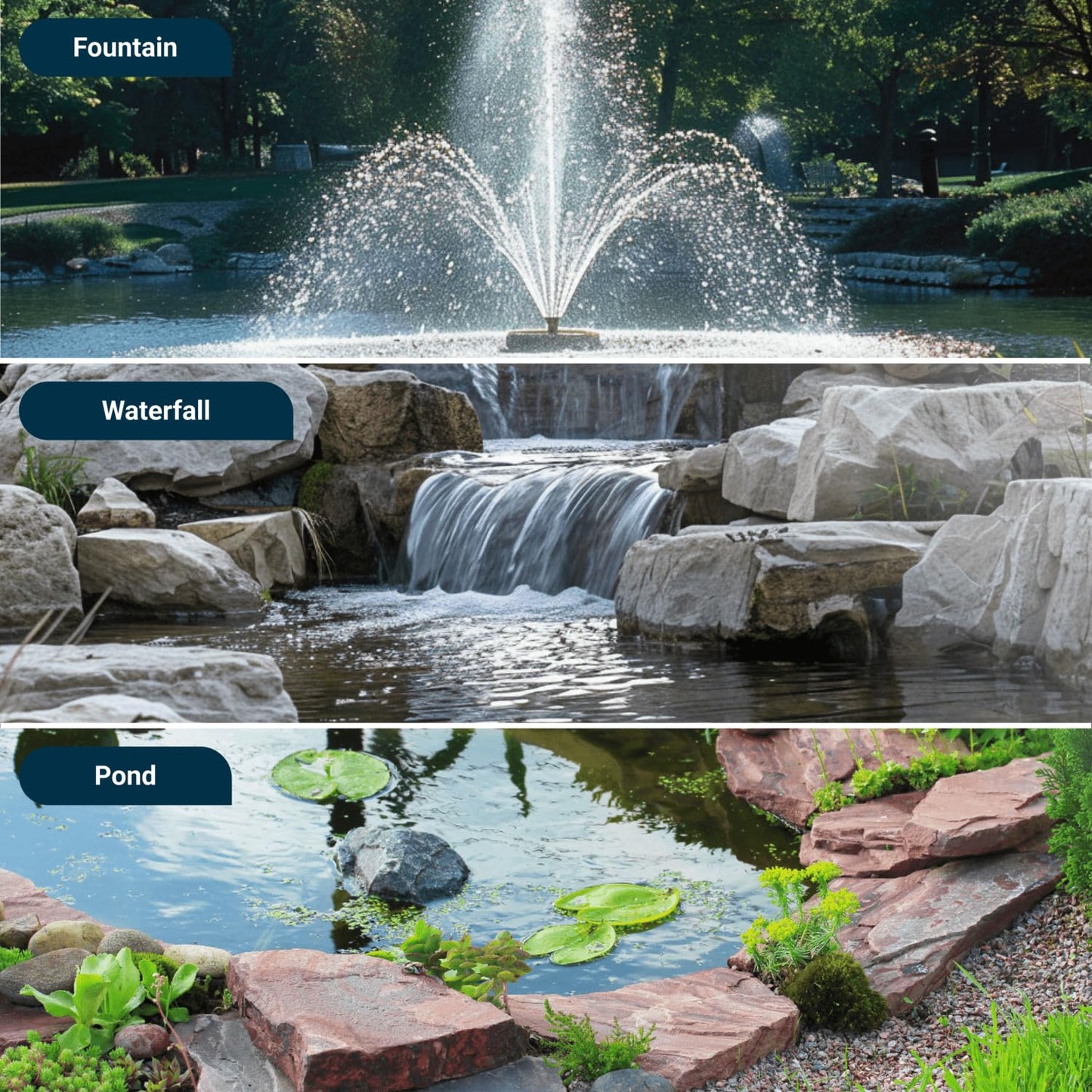 Tsurumi Pump 12PN | Submersible Pond Pump/Waterfall Pump | 1 HP, 115V, 3 in Discharge | Low Head/High Volume Water Pumps Ideal for: Water Features, & Formal Fountains | 133 GPM / 8000 GPH