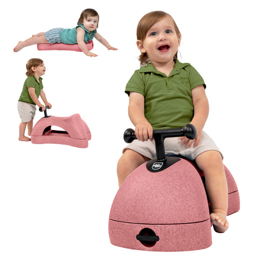 Nuby Boogie Buggy 3-in-1 Scooter for Kids - Walker, Scooter & Caster Board - Indoor & Outdoor Ride-On Toy for Ages 12+ Months - Pink