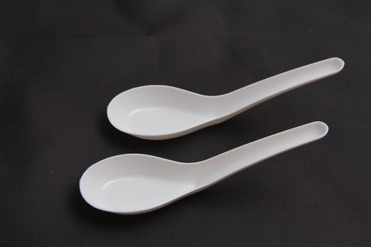 100 Pack Disposable Asian Soup Spoons,Chinese Soup Spoons Plastic Disposable White