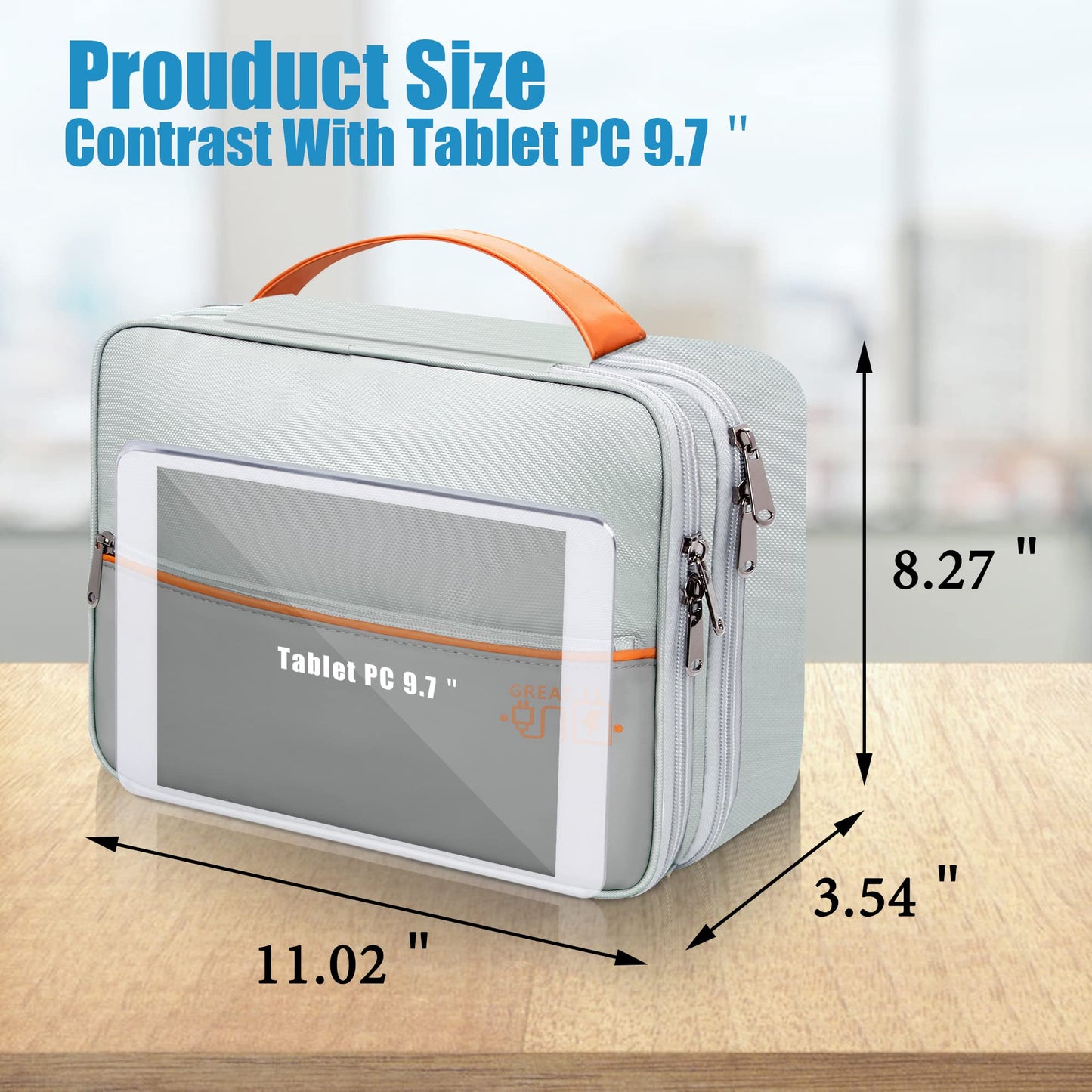 SELLYFELLY Electronics Travel Organizer, Double Layer Cable Organizer Bag Watreproof Electronics Accessories Storage Bag for Cord, Charger, Phone, Power Bank, Hard Drive