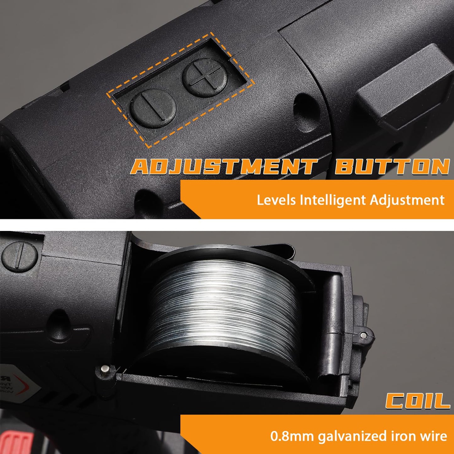 Proshine Automatic Rebar Tier 0.3"-1.3" Rebar Tie Rebar Tying Gun + 4400mAh Rechargeable Battery + 2PCS Rebar Tie Wire Rebar Tier Tying Machine 0.8S a Knot