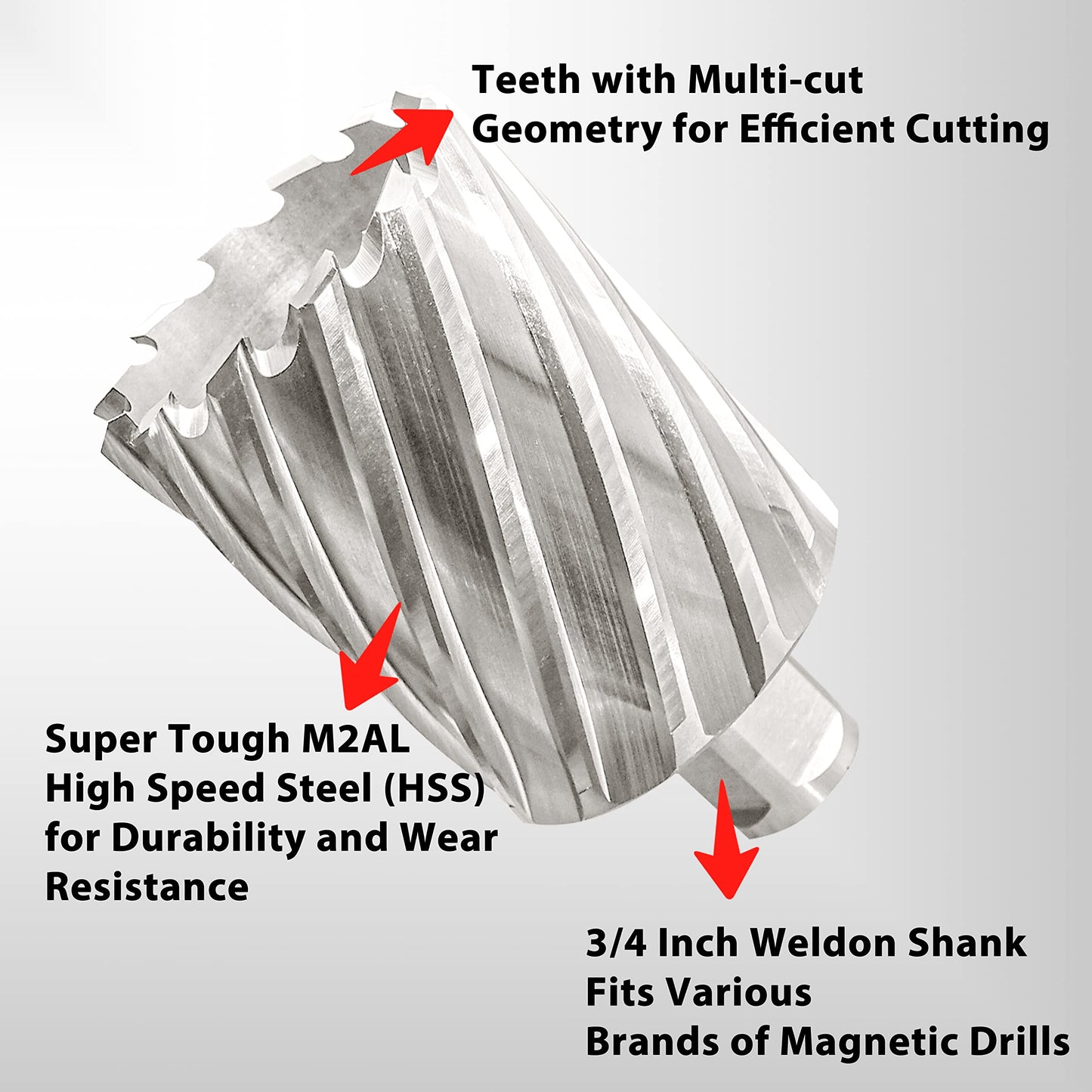 S&F STEAD & FAST Mag Drill Bits 2" Diameter 2" Cutting Depth, 1Pc, Annular Cutter with Pilot Pin for Magnetic Drill Press