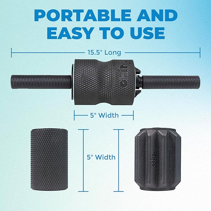 Chirp 3-in-1 Muscle Roller - Customizable Recovery Massager for Targeted Deep Tissue Massage, Pressure Point Relief for Back and Legs, Durable Foam Roller Supports up to 500 lbs, 4 x 4 x 24 inches