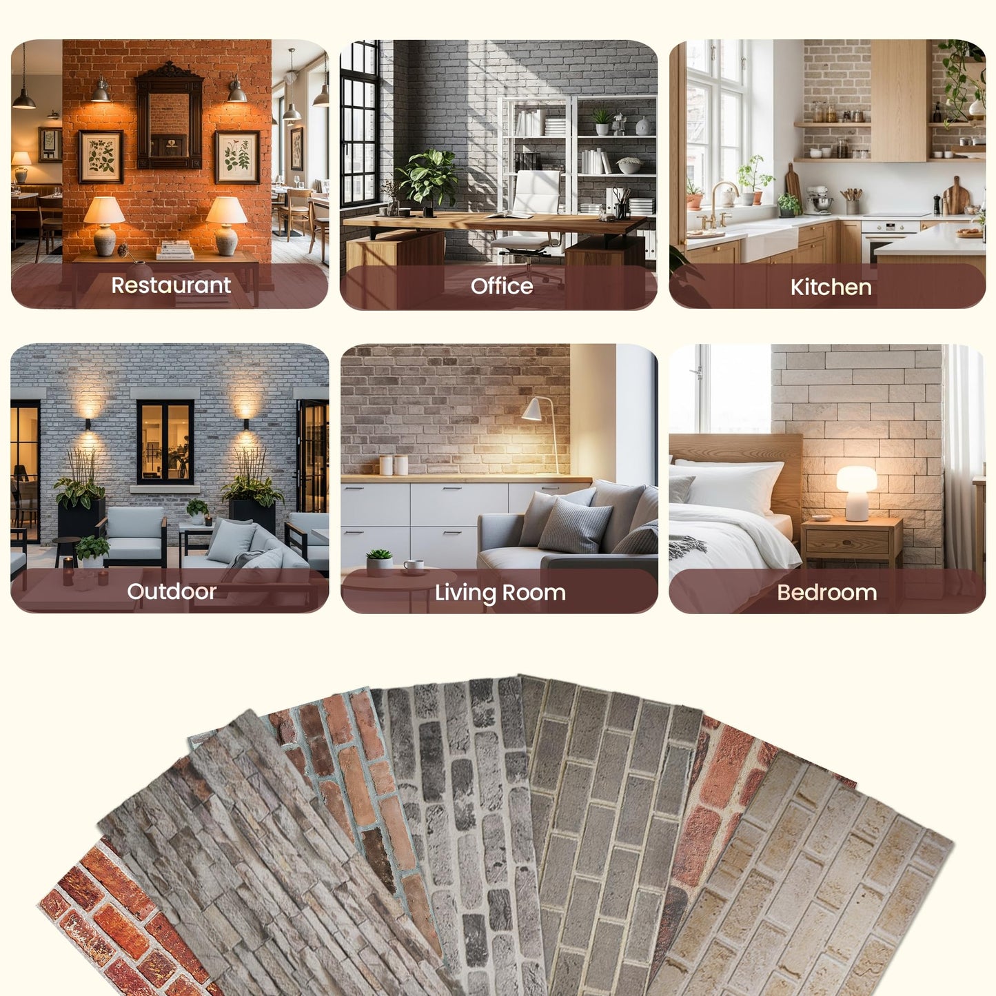 3D Faux Brick Wall Panels – Lightweight Styrofoam Cladding for Interior & Exterior Use | DIY Decorative Panels | 9 Pack (40"x20") | Ideal for Living Room, Kitchen, Outdoor Walls Babylon